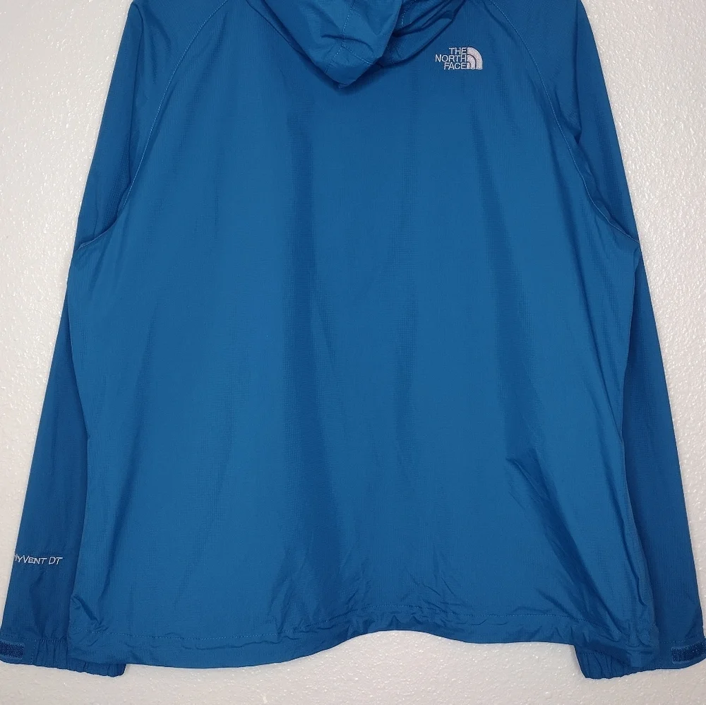The North Face HyVent DT Nylon Blue Full-Zip Rain Windbreaker Jacket Sz L - Picture 6 of 16